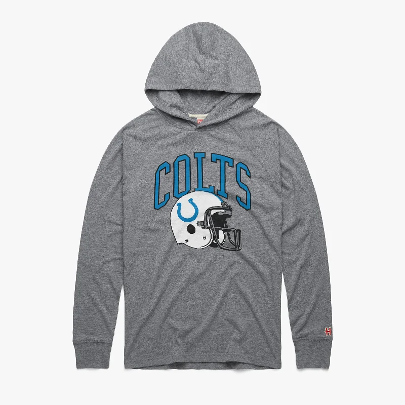 Men's Shirts for Beach OutingsIndianapolis Colts Helmet Lightweight Hoodie