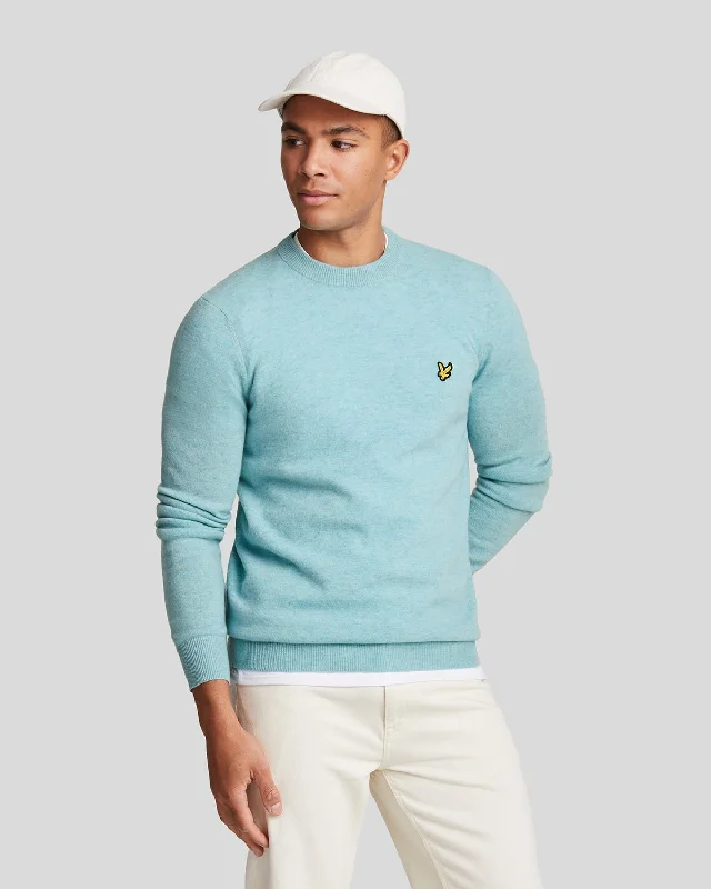 Gym-Ready Men's SportswearLambswool Blend Crew Neck Jumper