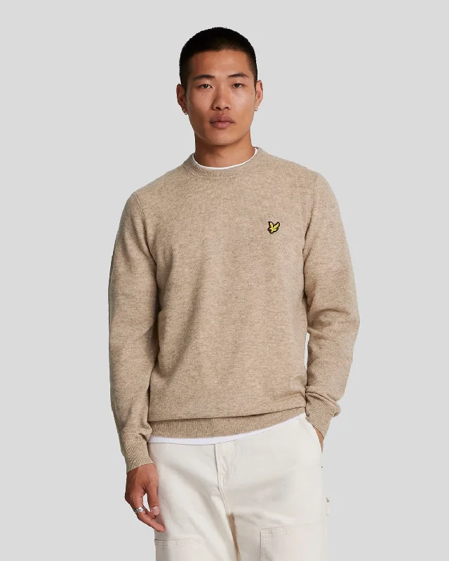 All-Season Men's SportswearLambswool Blend Crew Neck Jumper