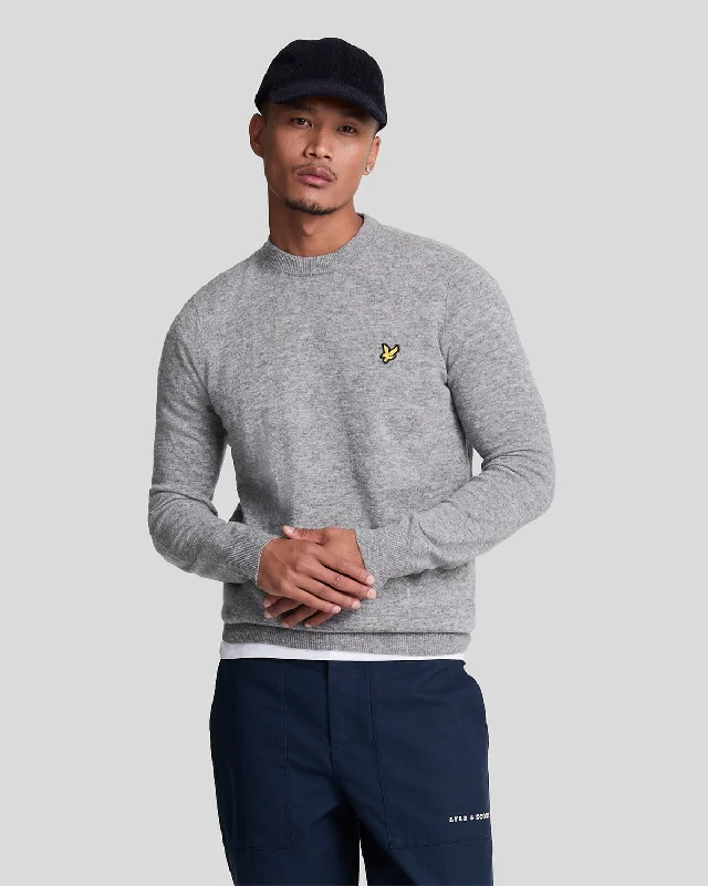 Slim-Fit Athletic Men's SportswearLambswool Blend Crew Neck Jumper