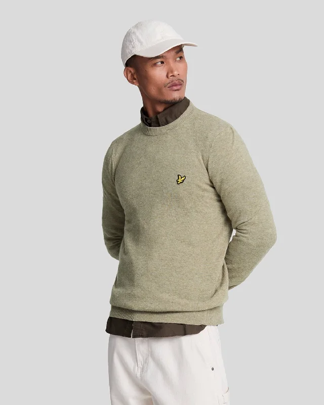 Lightweight Breathable Men's SportswearLambswool Blend Crew Neck Jumper