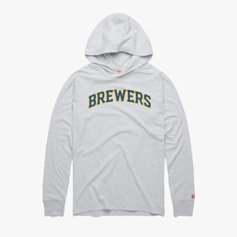 Men's Shirts with Custom MonogramsMilwaukee Brewers Jersey Logo Lightweight Hoodie