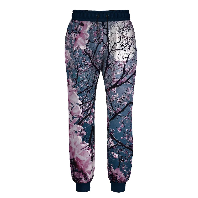 Men's Velcro-Closure Pants for ConvenienceMoonlight Blossom Sweatpants