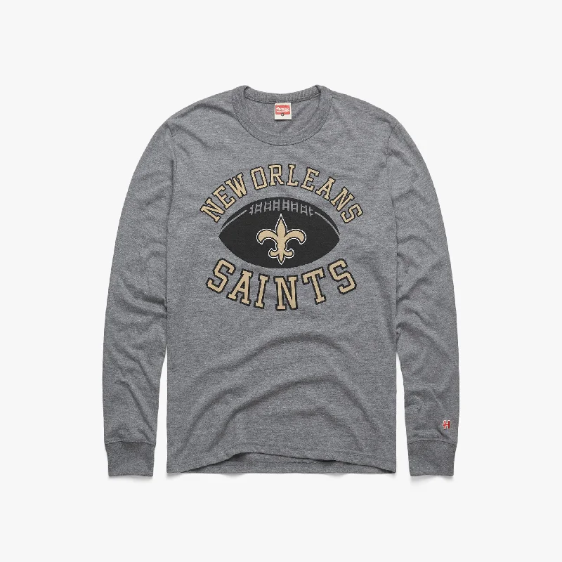 Men's Shirts with Graphic SleevesNew Orleans Saints Pigskin Long Sleeve Tee