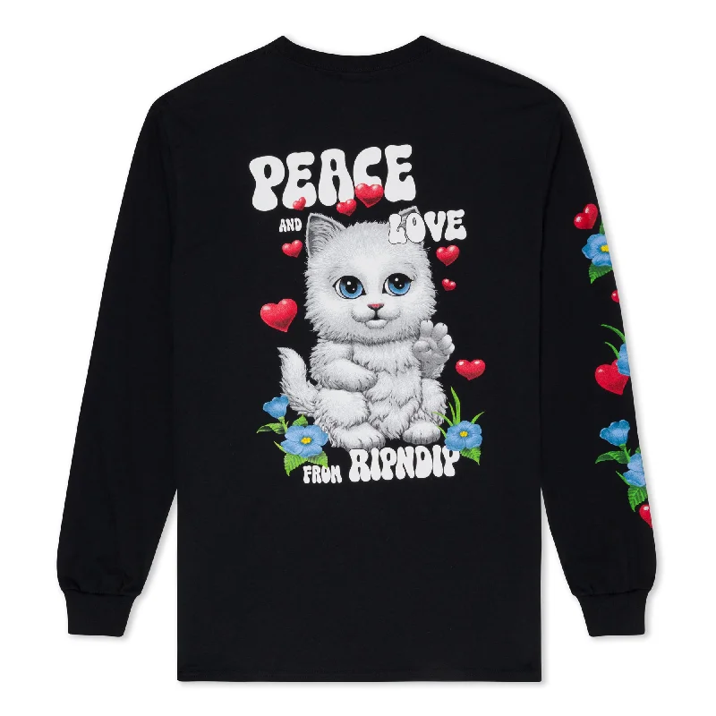 Men's Casual Shirts for Everyday WearPeace Love Ripndip Long Sleeve (Black)