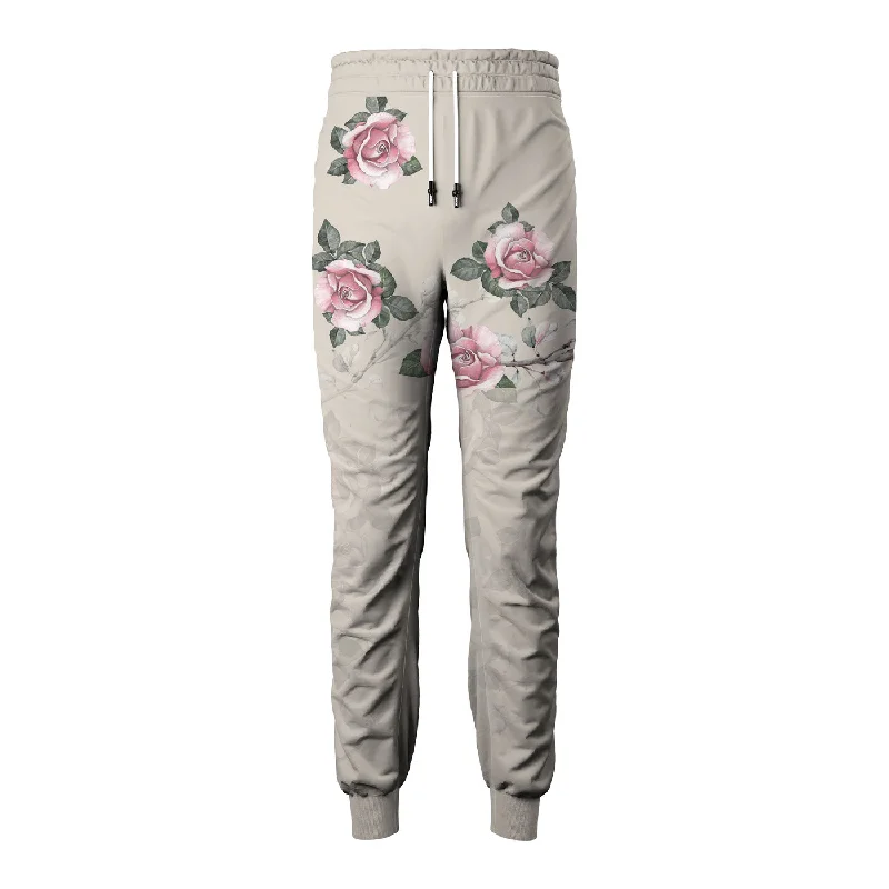 Men's Solid-Colored Pants for VersatilityRetro Roses Sweatpants