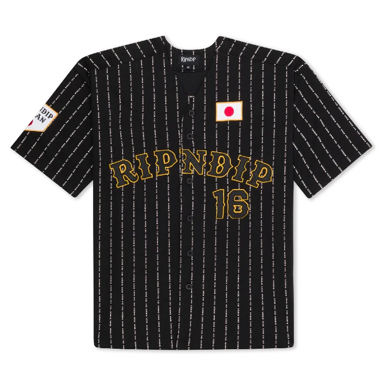 All-Season Comfortable Men's SportswearRipndip JPN Baseball Jersey (Black)