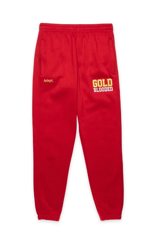 Men's Pants with Hidden ButtonsSAVS x Adapt :: Gold Blooded SFC (Men's Red Sweat Pants)