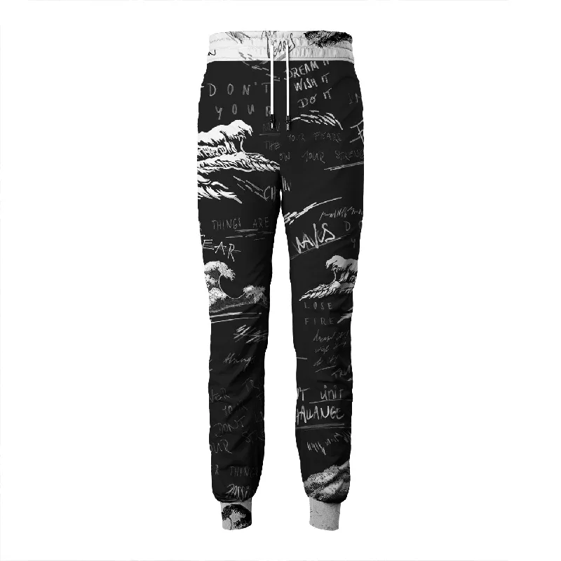 Comfortable Men's JoggersSketch Waves Sweatpants