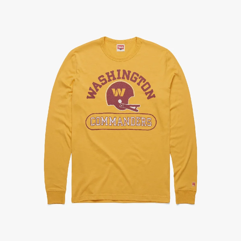 Men's Shirts with Barrel CuffsWashington Commanders Throwback Helmet Long Sleeve Tee